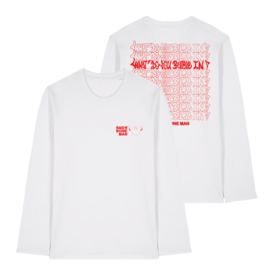 ‘What Do You Believe In?’ Long Sleeve Tee With Heart Design